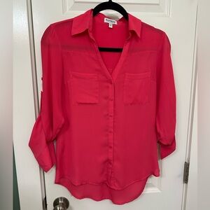 Hot pink Express Portofino shirt, XS